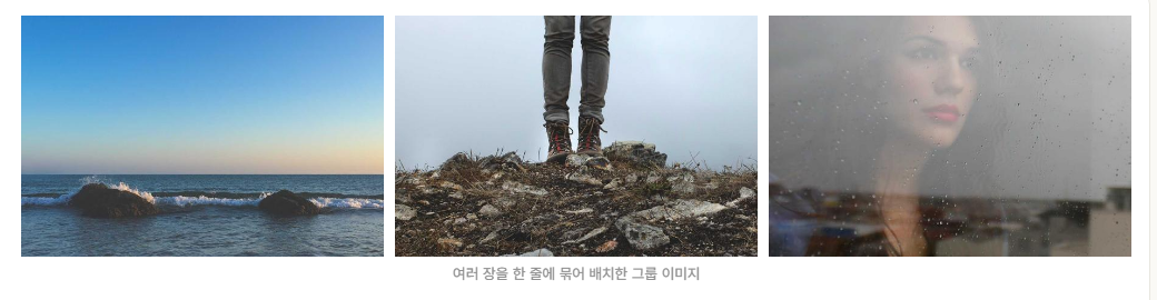 그룹 이미지 — 3장을 한 줄에 배치